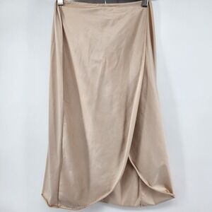 Vtg Shiny Soft Nylon & Chiffon Half Slip Skirt Small‎ Kayser Satin Wrap Nude